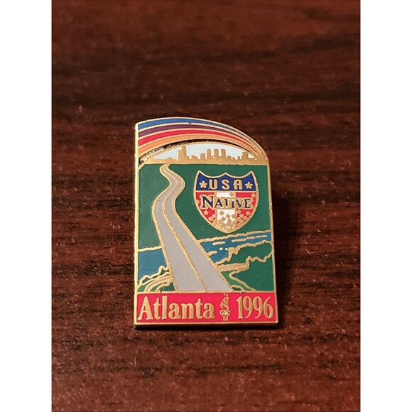 Vintage 1996 Atlanta Olympics USA Native Lapel‎ Hat Pin - Picture 1 of 3